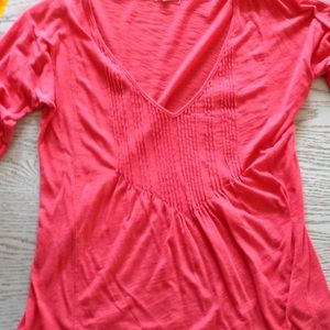 J Crew 3/4 sleeve coral tee shirt